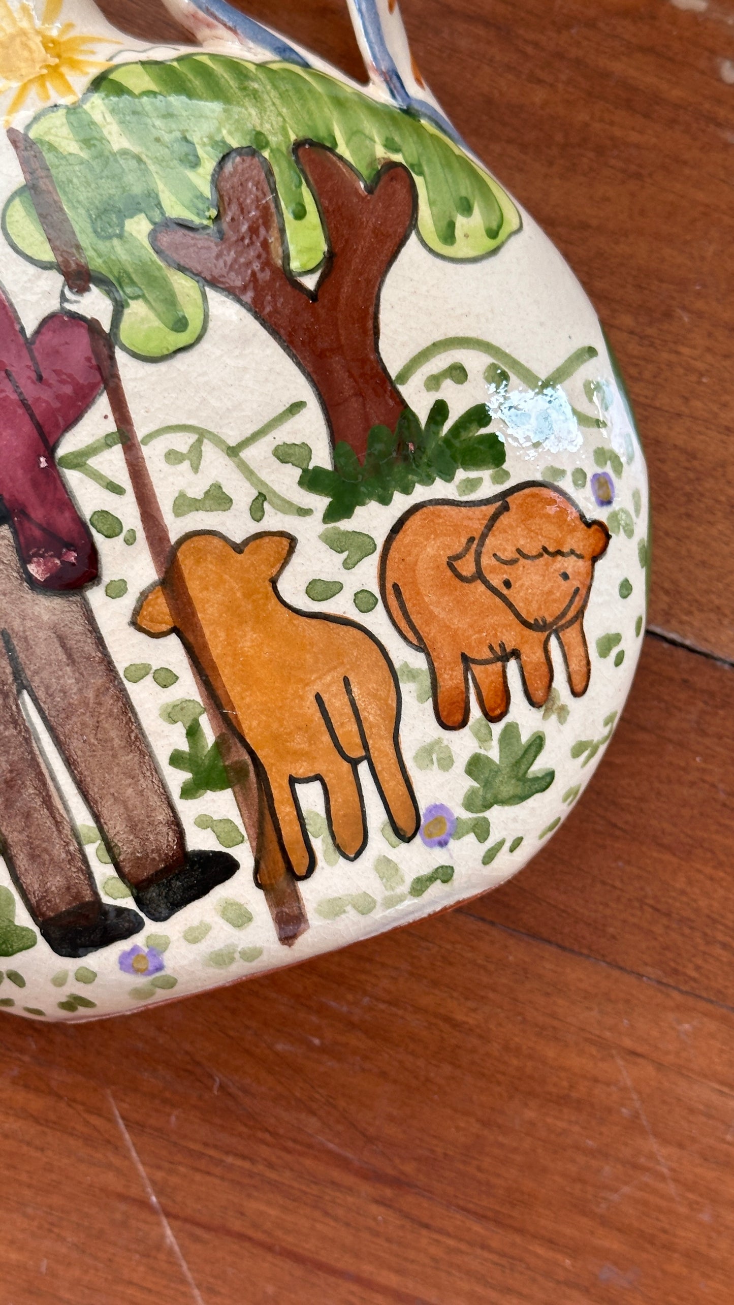 Folk Art Terra Cotta Flask by Pirraca Redondo