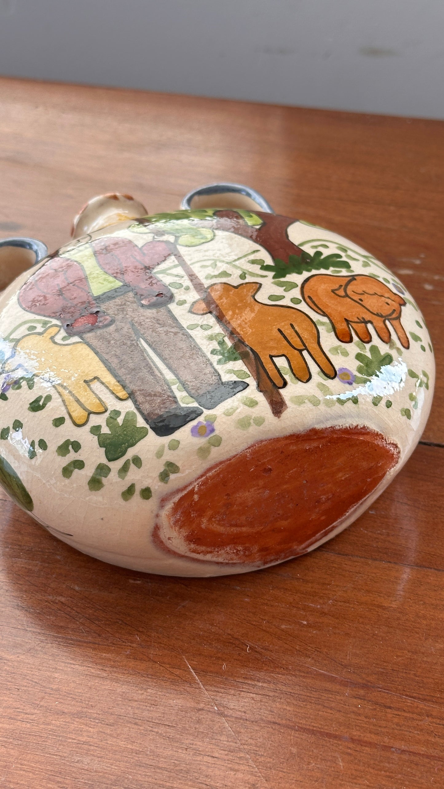Folk Art Terra Cotta Flask by Pirraca Redondo