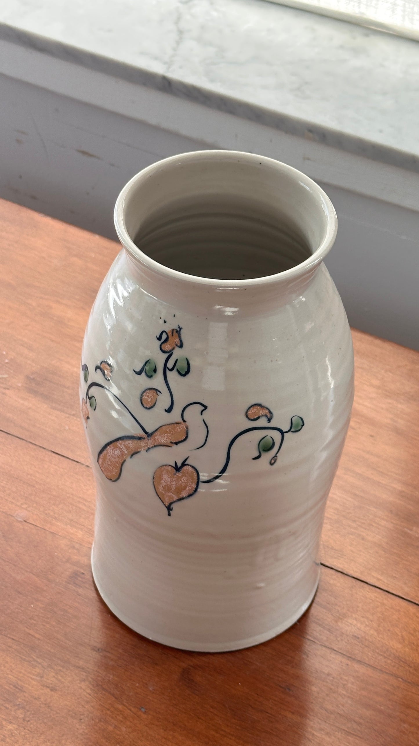 Hand Painted Turned Vase by Marsha