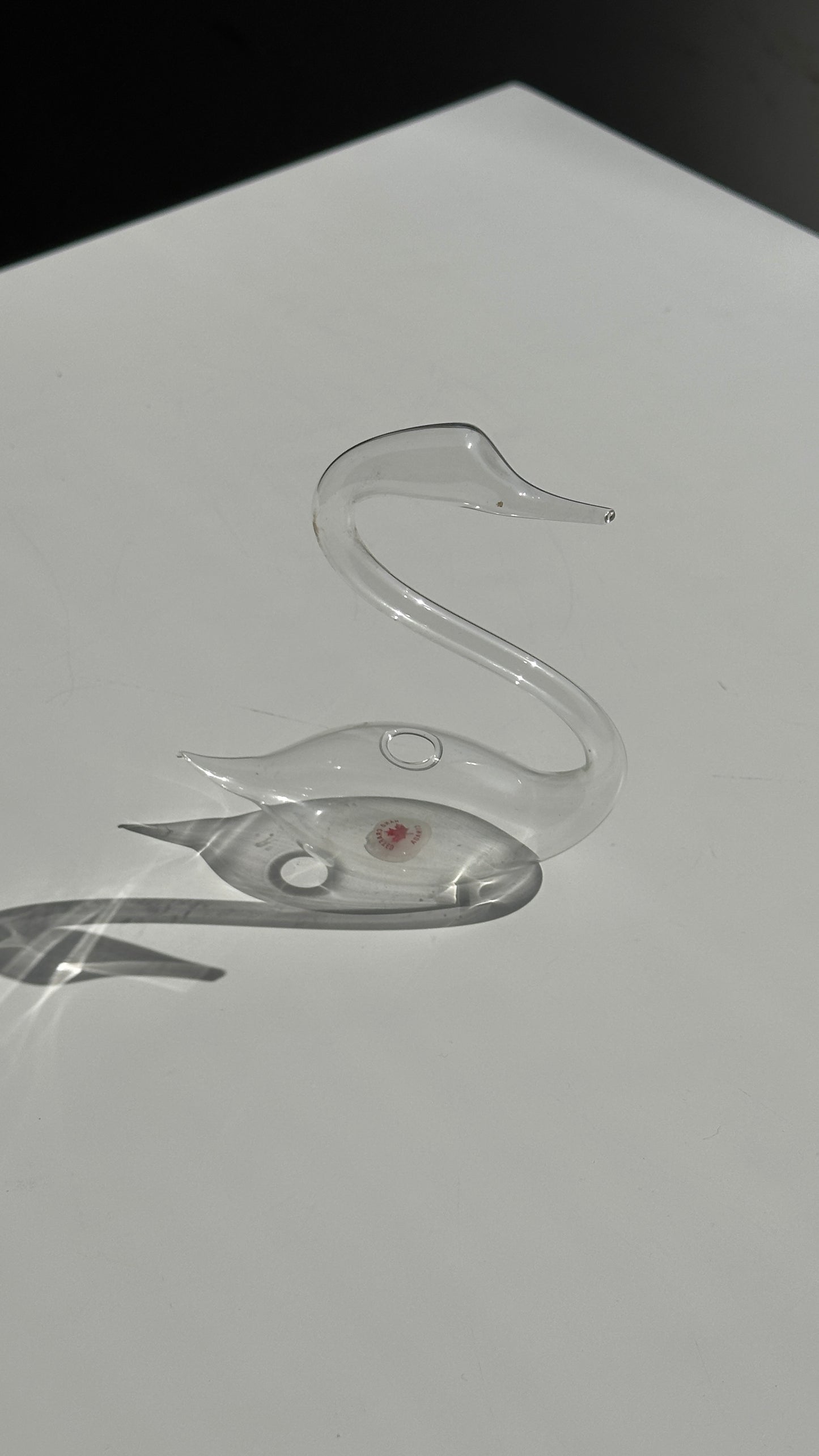 Canadian Made Clear Glass Swan