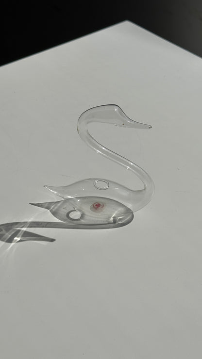 Canadian Made Clear Glass Swan