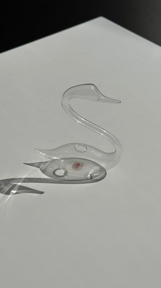 Canadian Made Clear Glass Swan