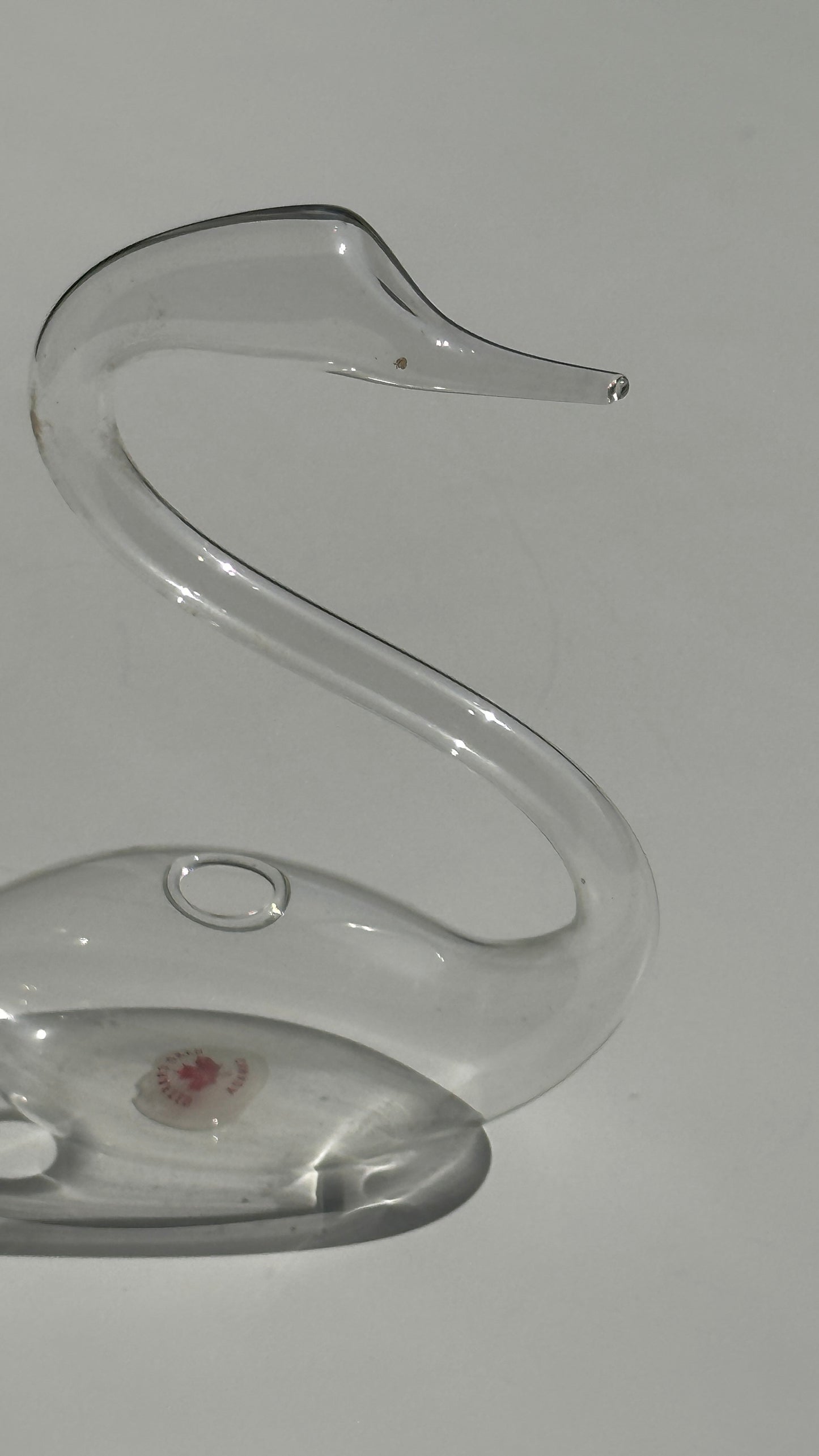 Canadian Made Clear Glass Swan