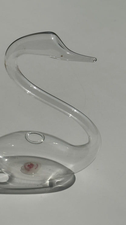 Canadian Made Clear Glass Swan