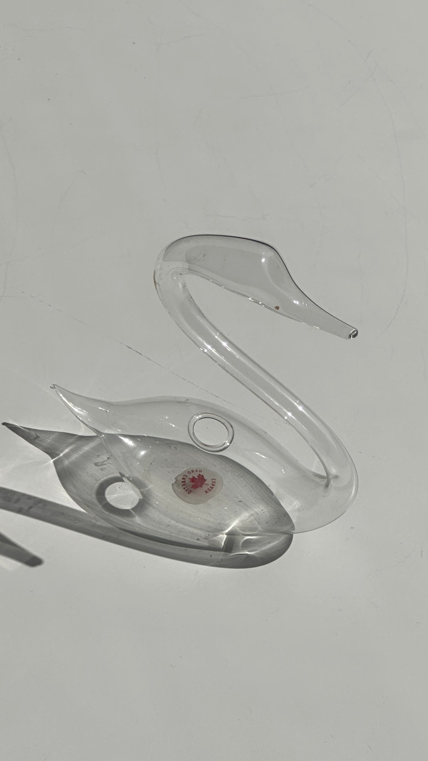 Canadian Made Clear Glass Swan