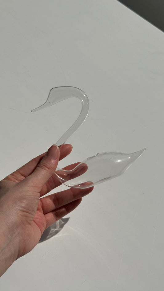Canadian Made Clear Glass Swan
