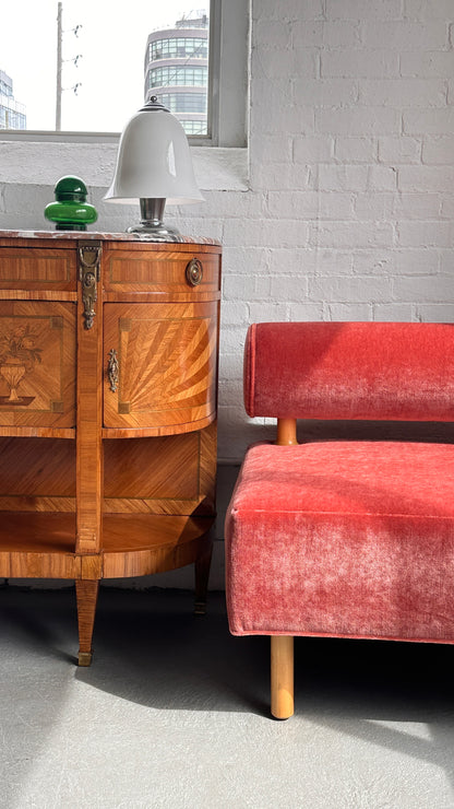 Reupholstered Mohair Bolster Back Lounge Chair