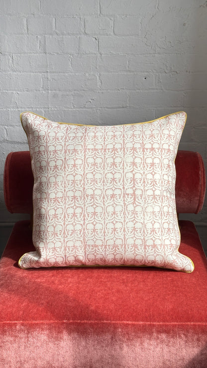 Performance Cushion in Ashok Pink Fabric by Penny Morrison