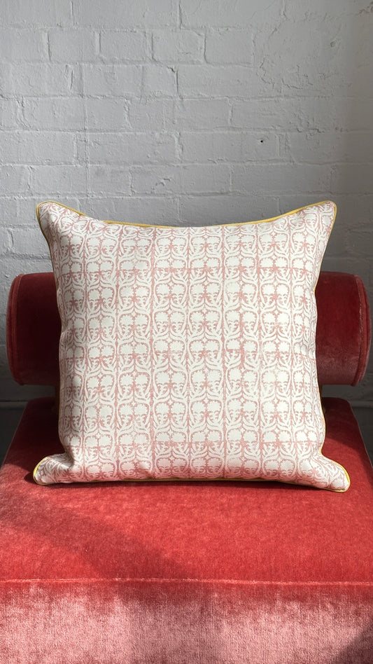 Performance Cushion in Ashok Pink Fabric by Penny Morrison