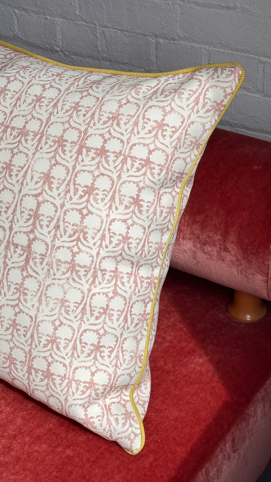 Performance Cushion in Ashok Pink Fabric by Penny Morrison
