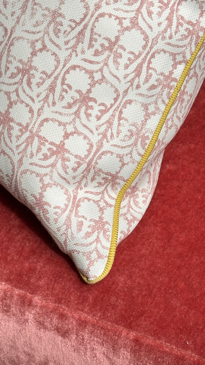 Performance Cushion in Ashok Pink Fabric by Penny Morrison