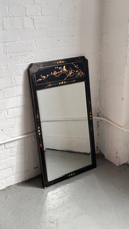 Decorative Black Lacquer Wall Mirror
