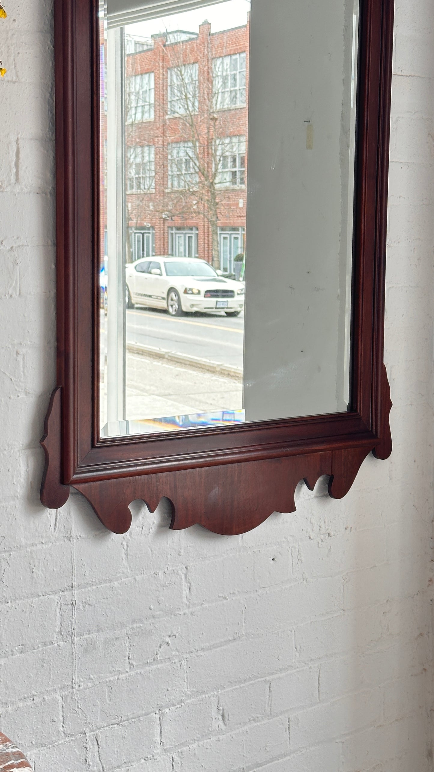 Chippendale Style Mahogany Beveled Edge Mirror