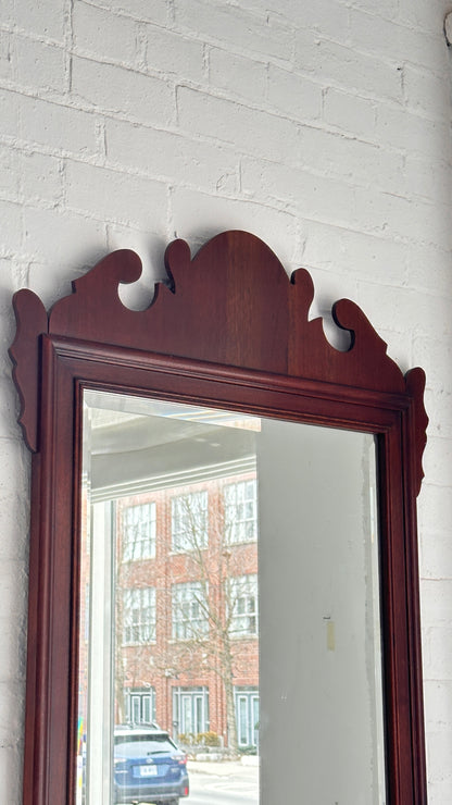 Chippendale Style Mahogany Beveled Edge Mirror