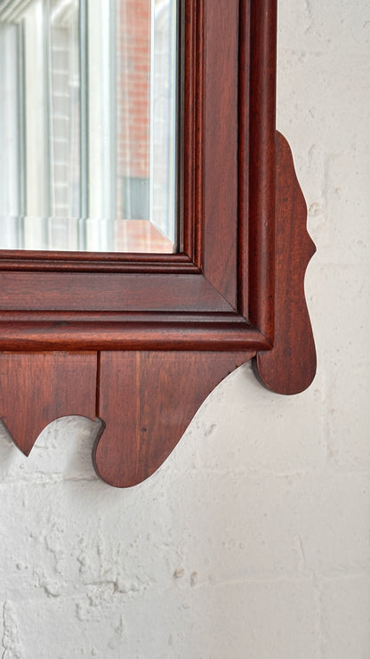 Chippendale Style Mahogany Beveled Edge Mirror