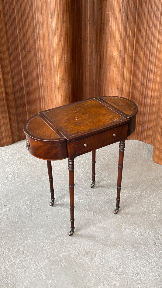 Antique Side Table with Planter Box Insert