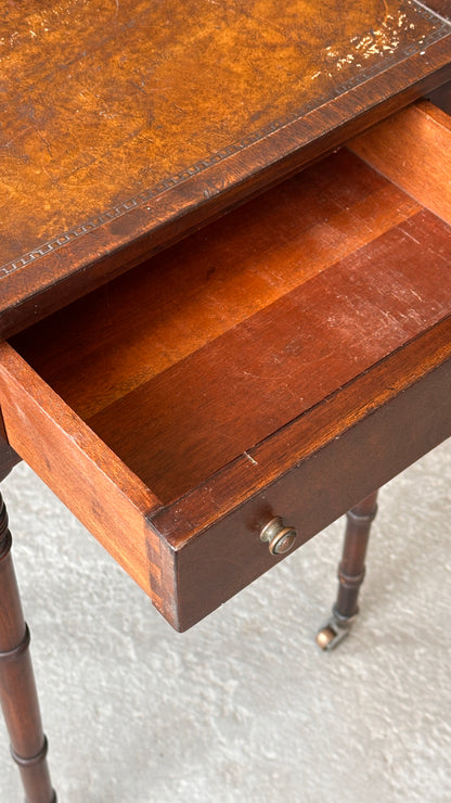 Antique Side Table with Planter Box Insert
