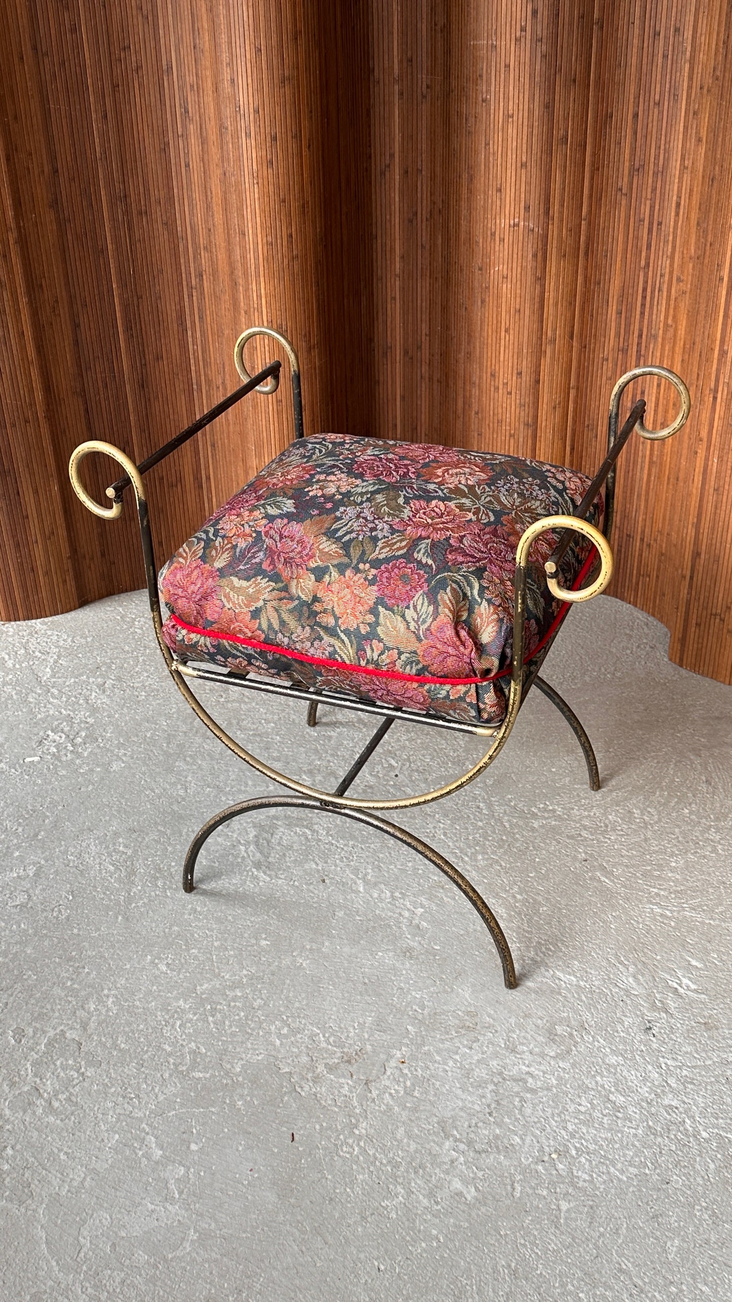 Vintage Neoclassical Wrought Iron Bench