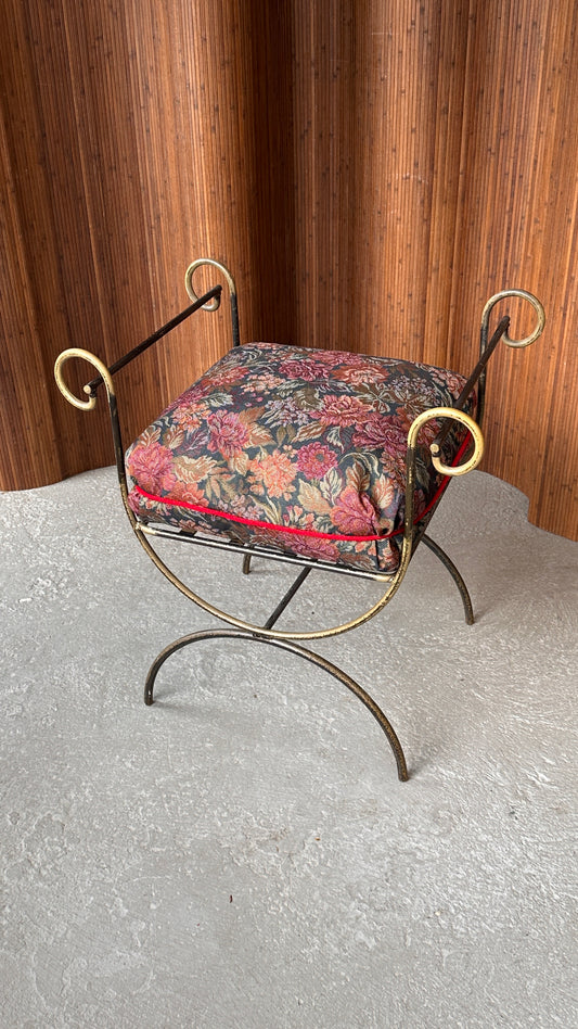 Vintage Neoclassical Wrought Iron Bench