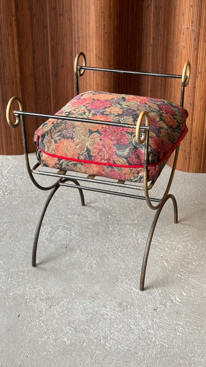 Vintage Neoclassical Wrought Iron Bench