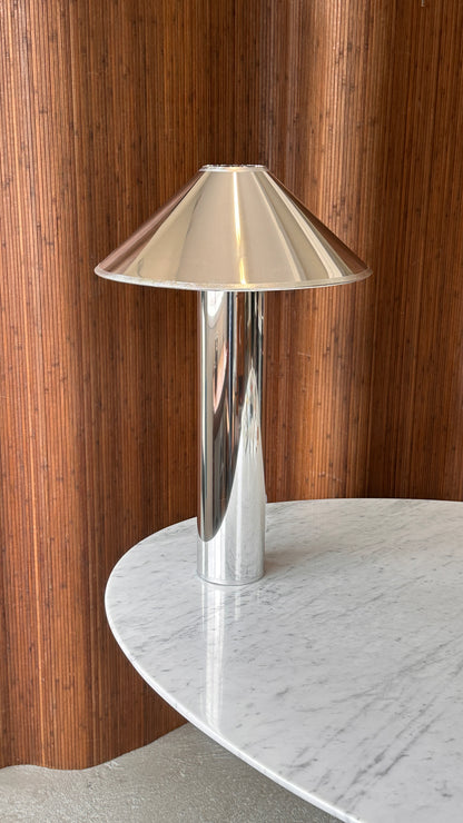 Chrome Vinyl Table Lamp
