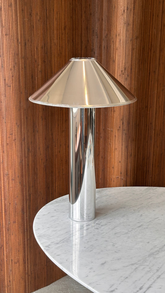 Chrome Vinyl Table Lamp
