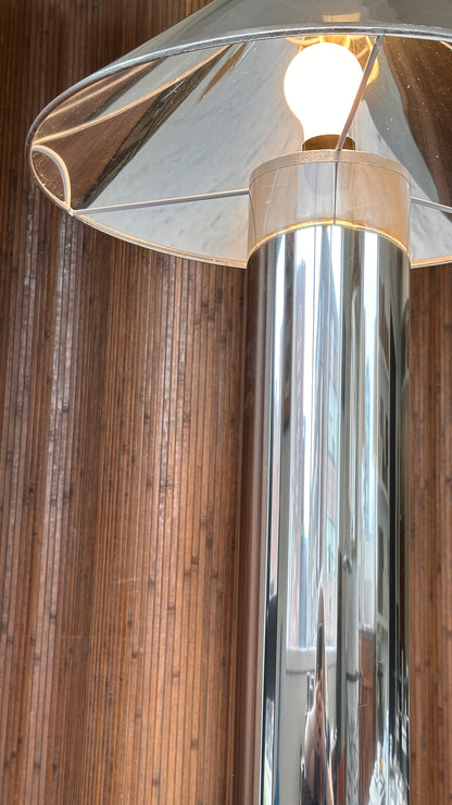 Chrome Vinyl Table Lamp