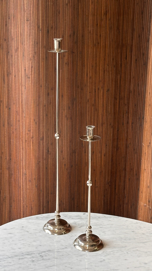 Pair of Cast Aluminum Candle Holders