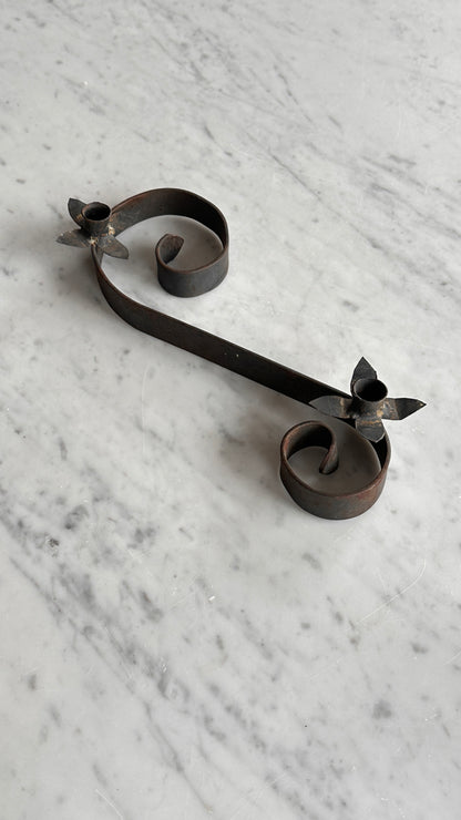 Curled Iron Candle Holder