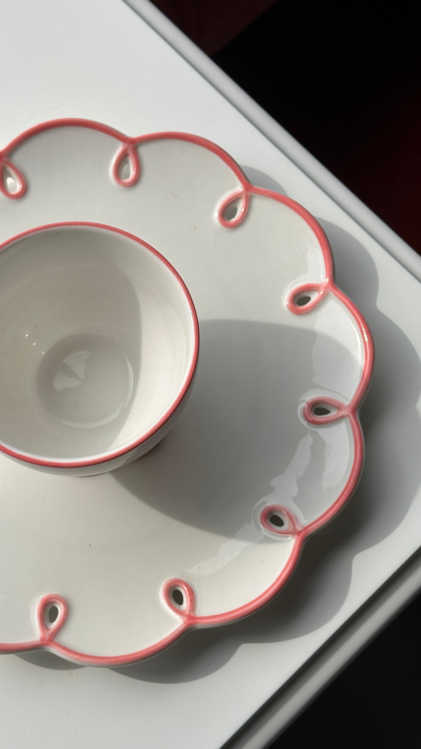 Scalloped Plate and Footed Bowl Set