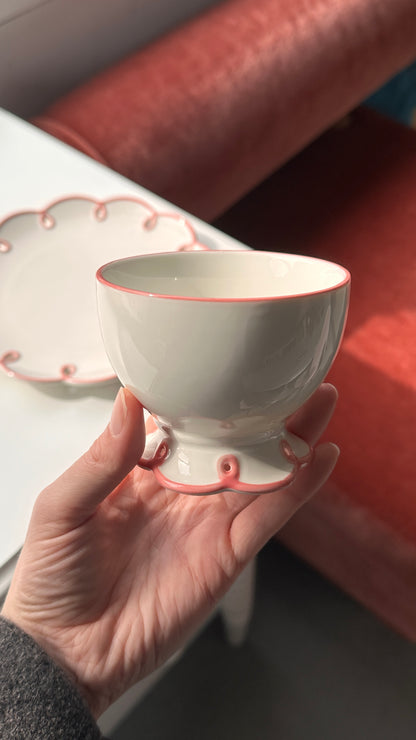 Scalloped Plate and Footed Bowl Set