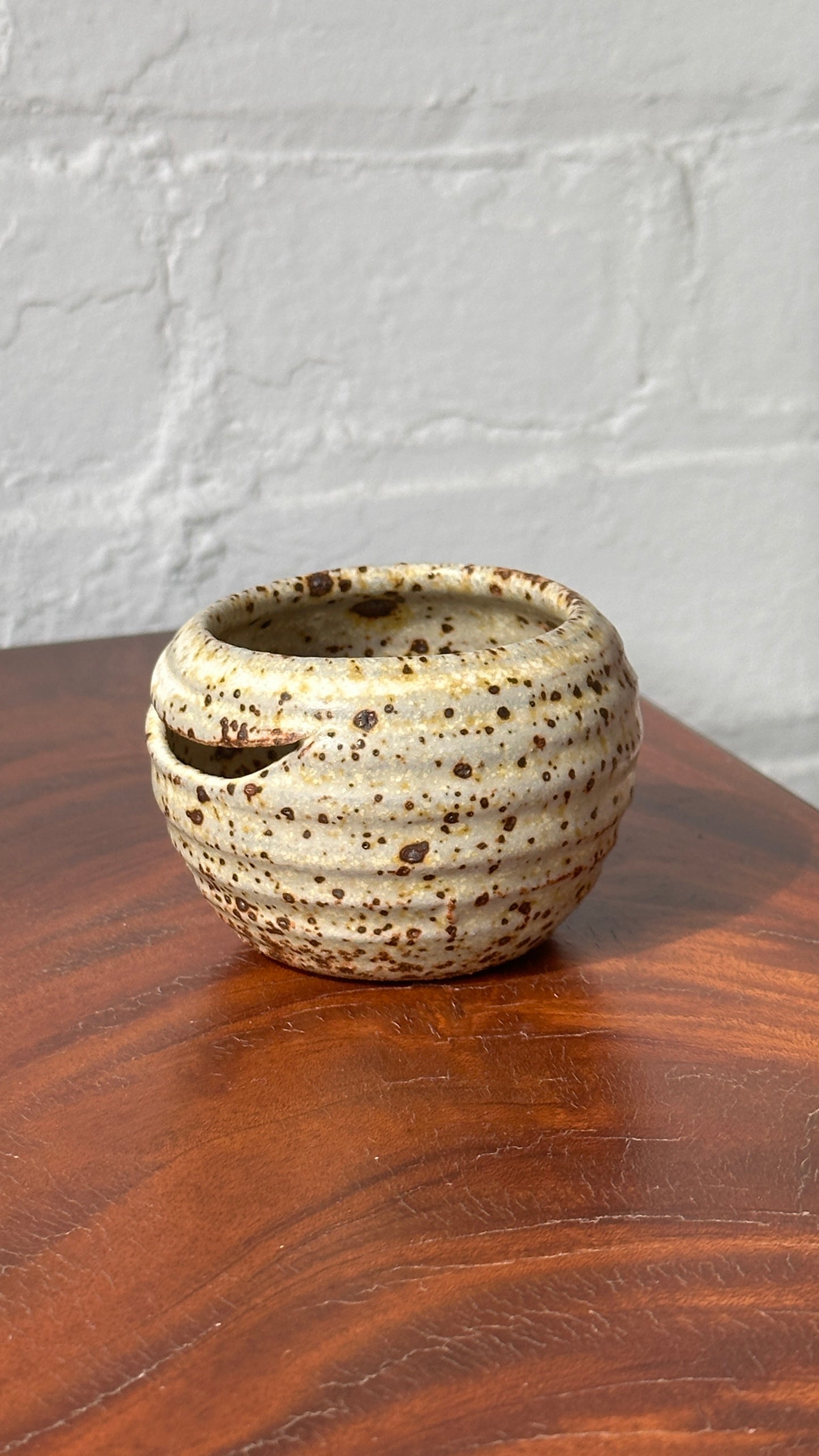 Small Handmade Ceramic Bowl with Strainer