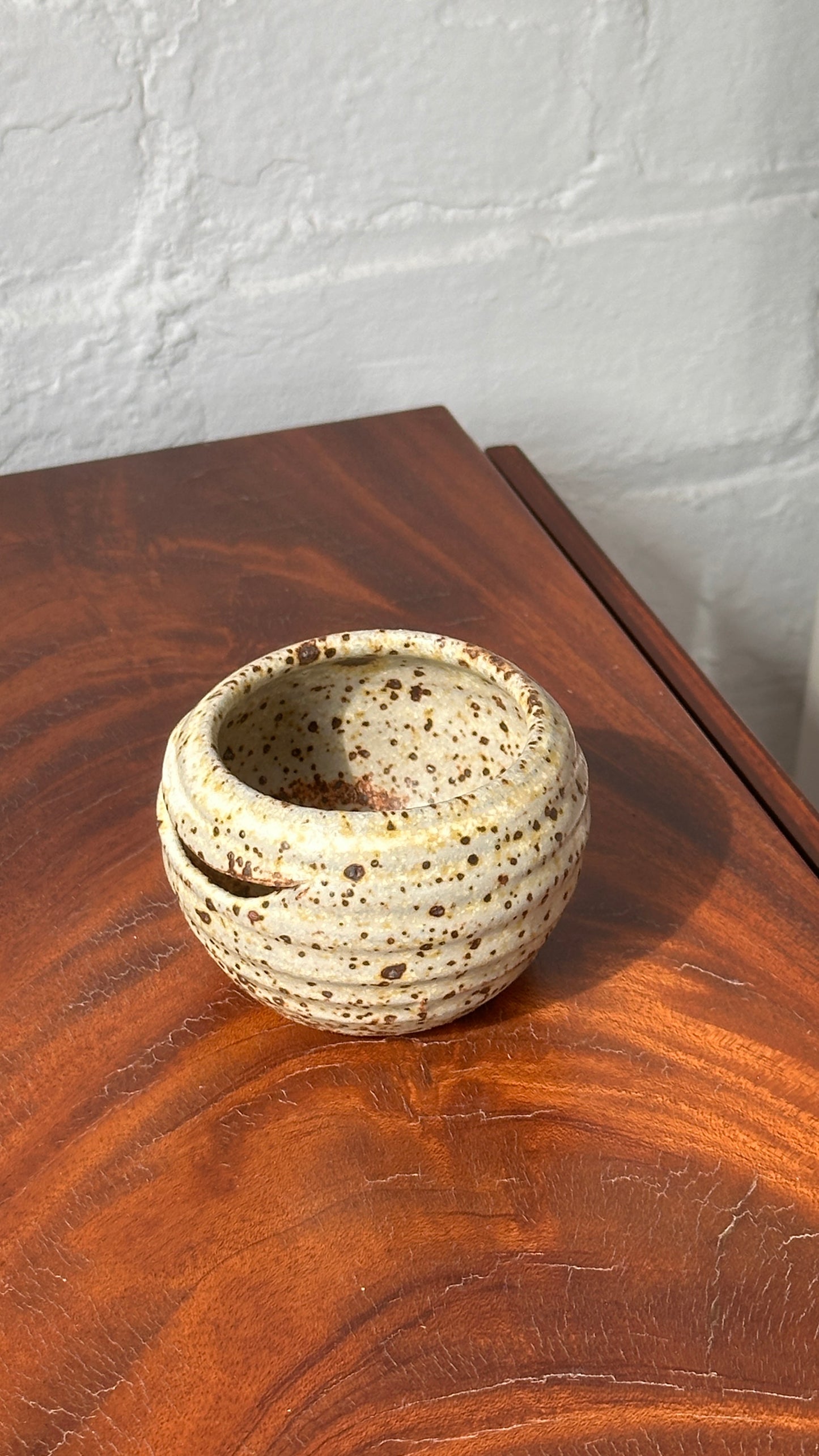Small Handmade Ceramic Bowl with Strainer