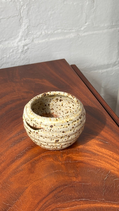 Small Handmade Ceramic Bowl with Strainer