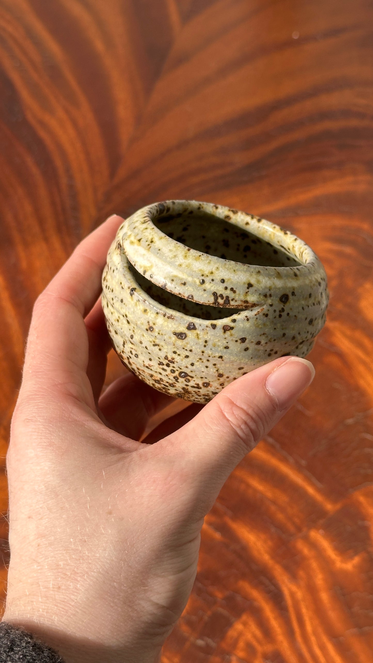 Small Handmade Ceramic Bowl with Strainer