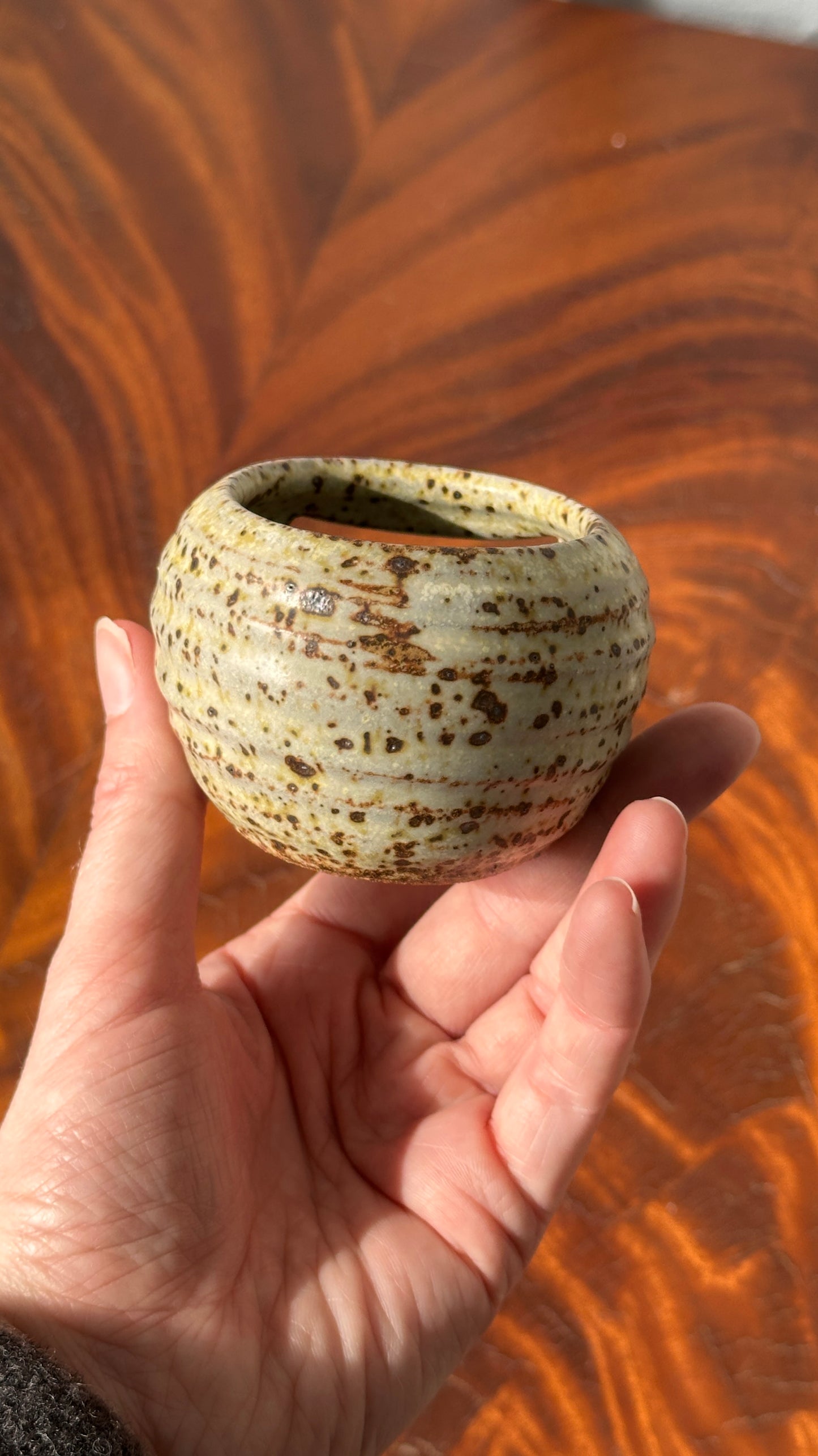 Small Handmade Ceramic Bowl with Strainer