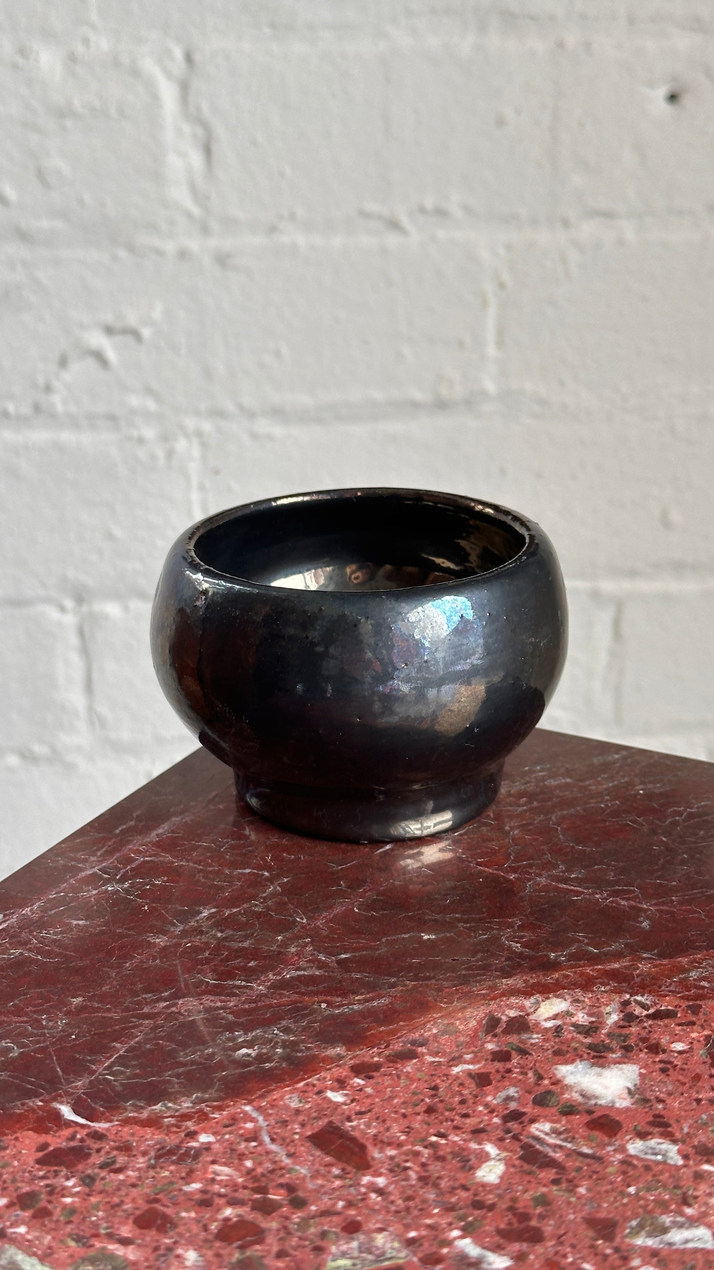 Handmade Ceramic Bowl with Iridescent Glaze