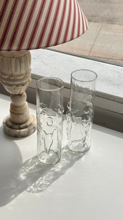 Pair of Vintage Libbey "La Femme" Highball Glasses / Vases