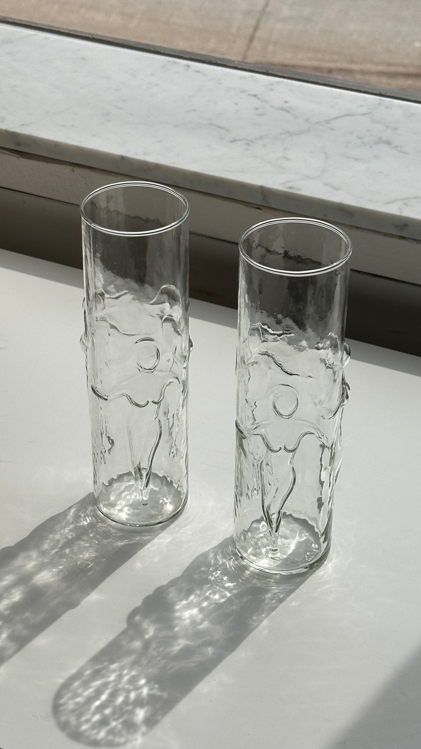 Pair of Vintage Libbey "La Femme" Highball Glasses / Vases
