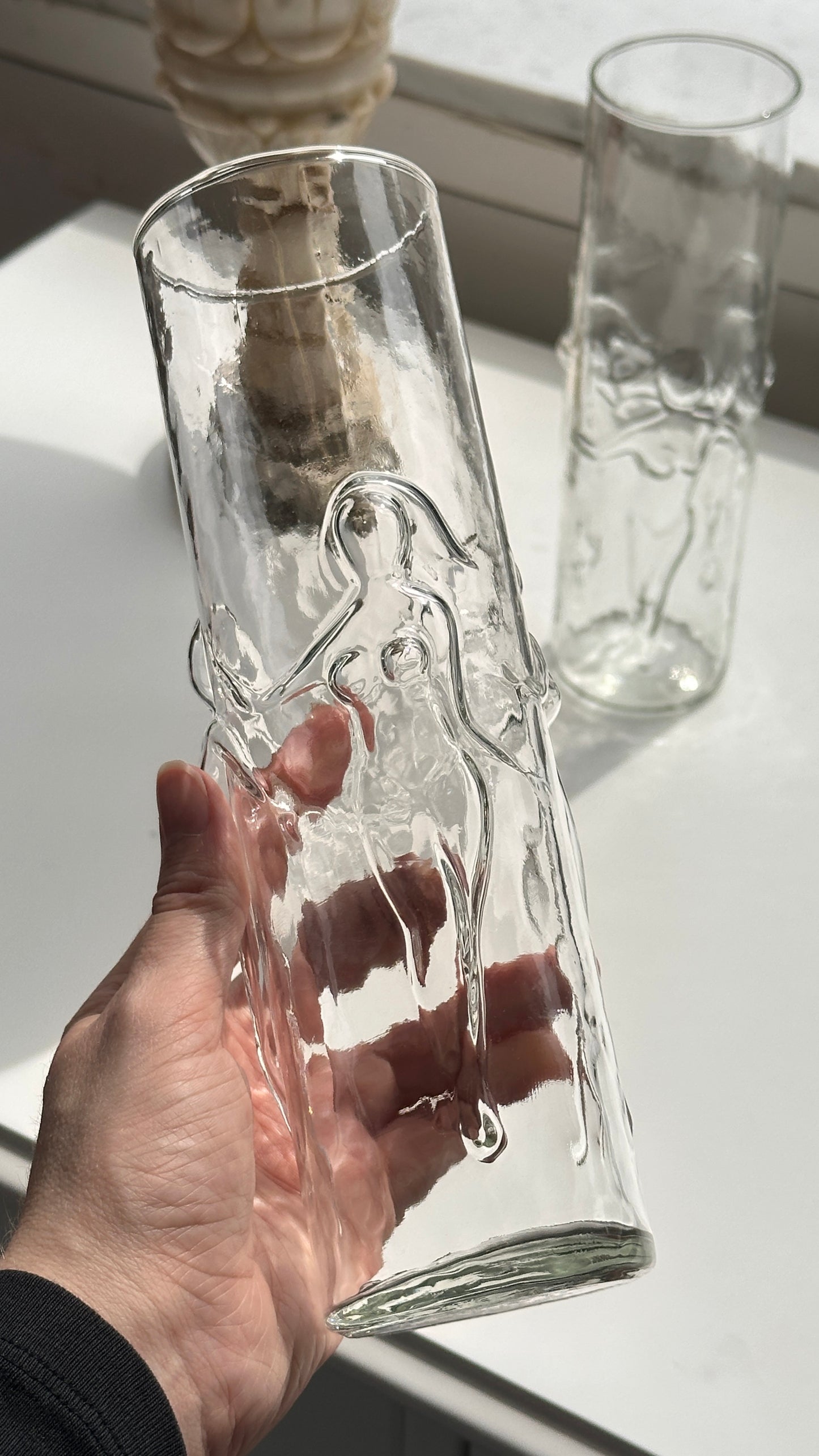 Pair of Vintage Libbey "La Femme" Highball Glasses / Vases
