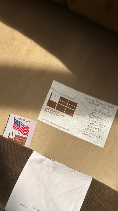 Moss Green Wing Back Settee by Lee Industries, USA