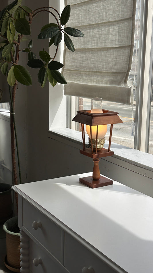 Vintage Wooden Oil Lamp Style Table Lamp