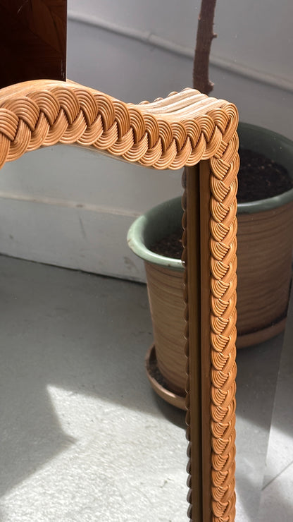 Vintage Braided Rattan Mirror