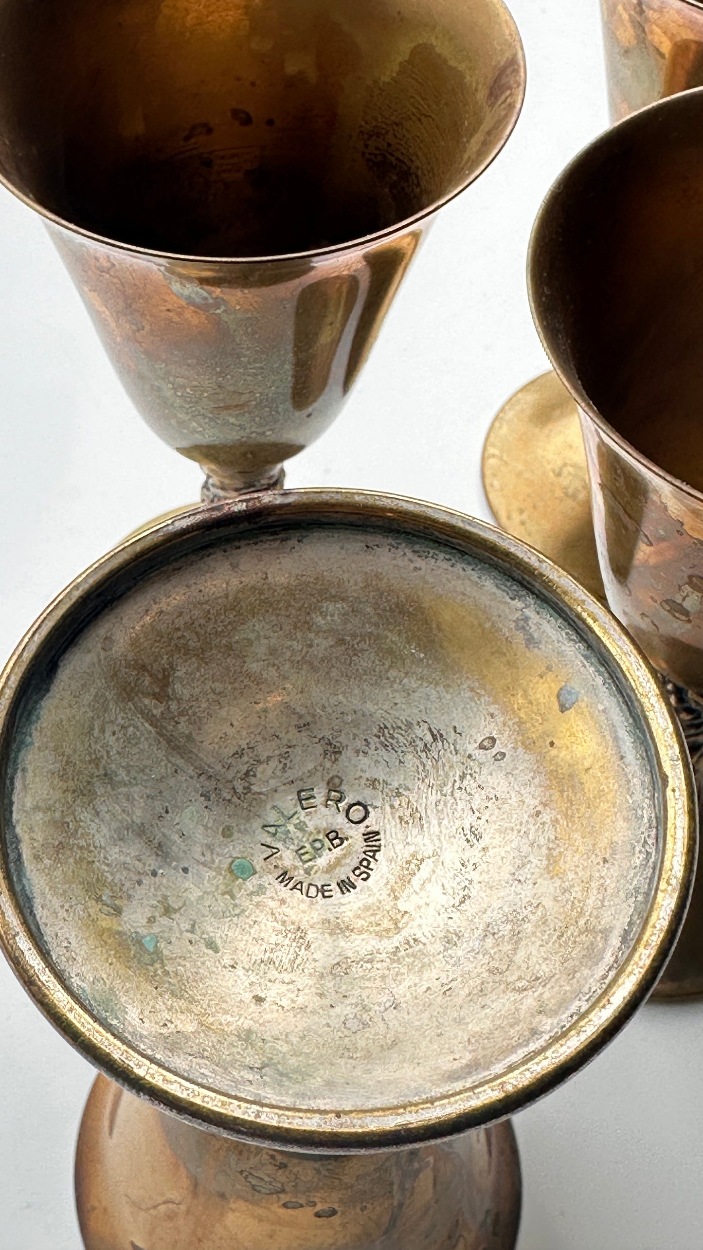 Set of 4 Brass Plated Goblets by Valero, Spain