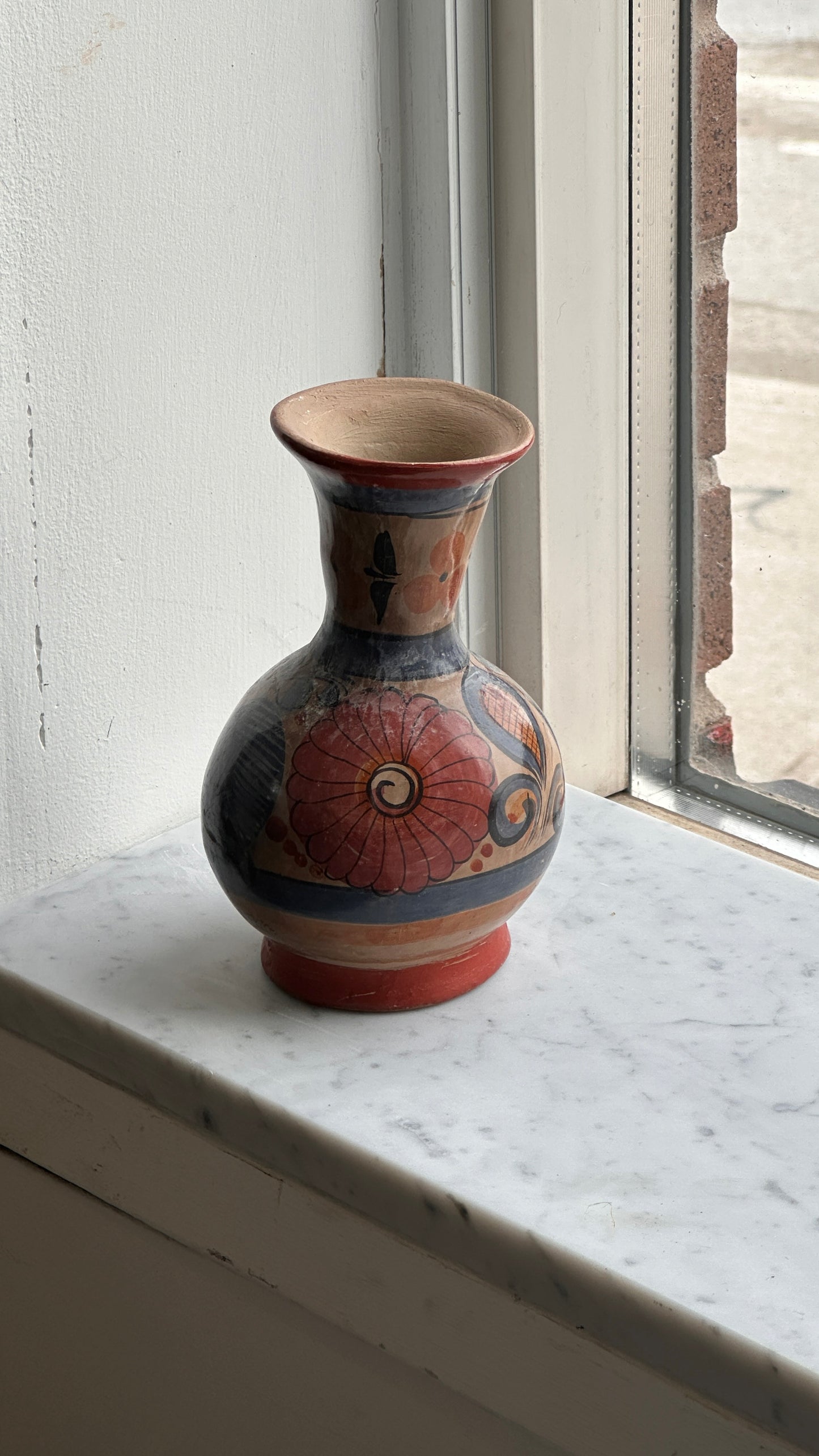 Hand Painted Mexican Ceramic Vase