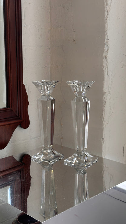 Pair of Czech Glass Candle Sticks