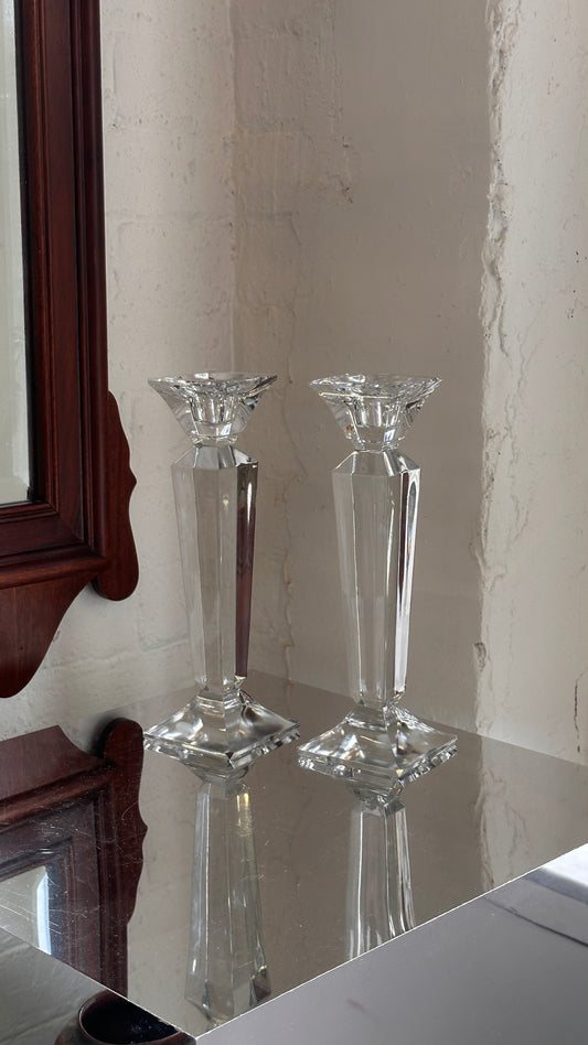 Pair of Czech Glass Candle Sticks