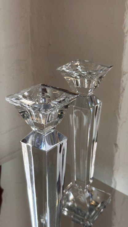 Pair of Czech Glass Candle Sticks