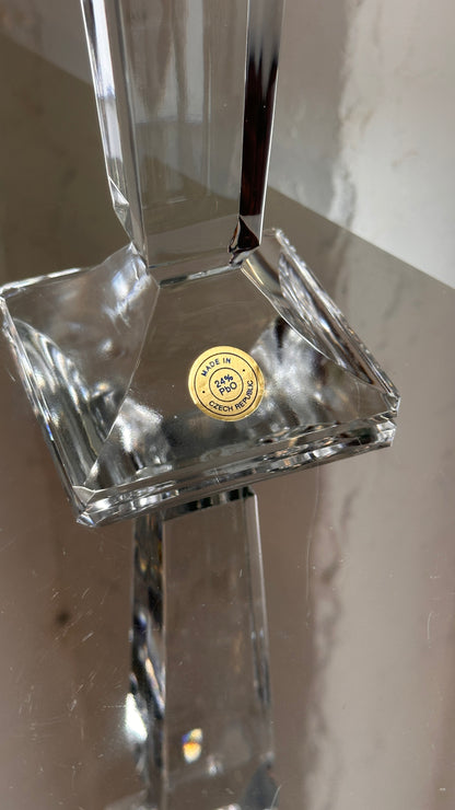 Pair of Czech Glass Candle Sticks