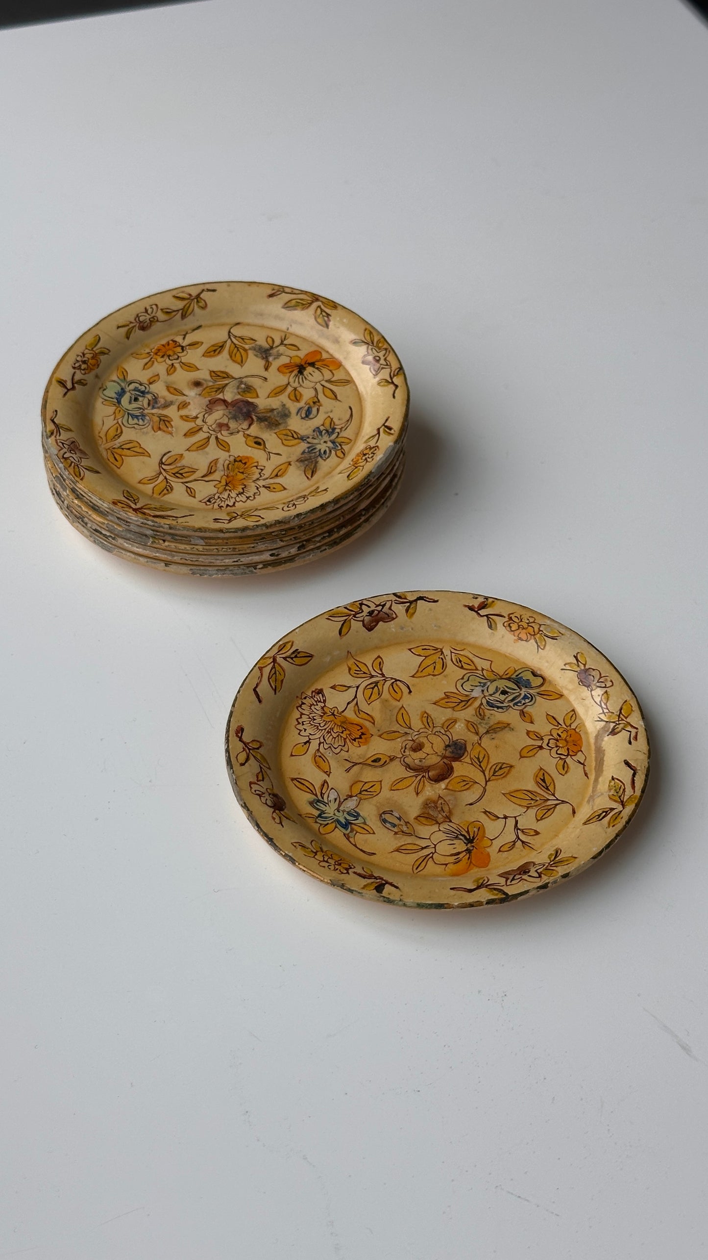 Set of 6 Vintage Floral Coasters